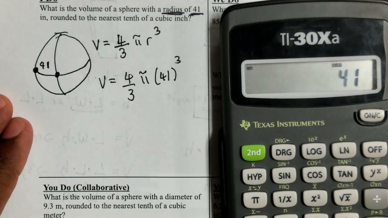 Unit10 2&3Dimensional Models   Skill8 Volume of Sphere and Prism