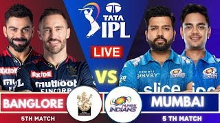 🔴IPL Live Match Today: Royal Challengers Bangalore vs Mumbai Indians Live | RCB vs MI Live IPL  #ipl
