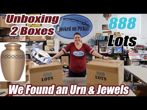 Unboxing 2 boxes from 888 lots - We found an Urn for ashes and Jewels - Making Money!!!