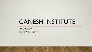 Similarity of Matrices