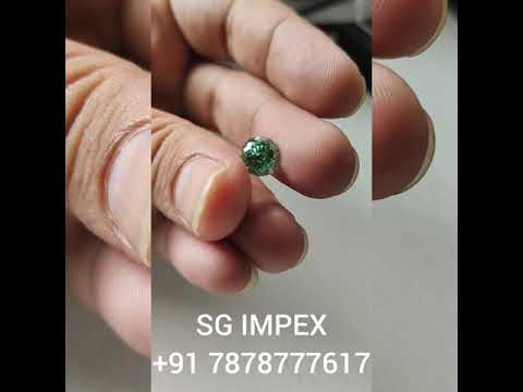 Light Green Round Poto Cut Moissanite Diamond In 2.34 Ct