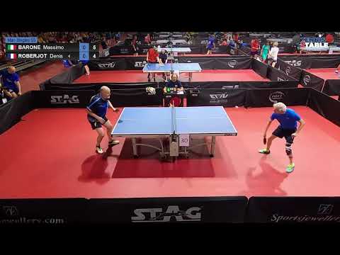 BARONE Massimo vs ROBERJOT Denis - Championnats d'Europe Vétérans 2022 tennis de table Rimini