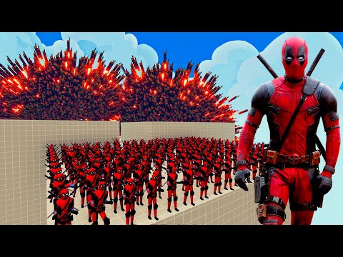 100x DEADPOOL + 1x GIANT vs 1x EVERY GOD   Totally Accurate Battle Simulator TABS