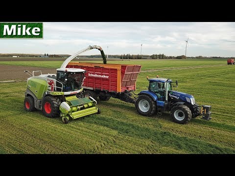 Gras hakselen 2018 | Claas Jaguar 860 | 2x New Holland Blue Power | Breure De Waard | Zeewolde | NL.