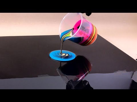 acrylic fluid art painting the black hole technique by tiktus color art