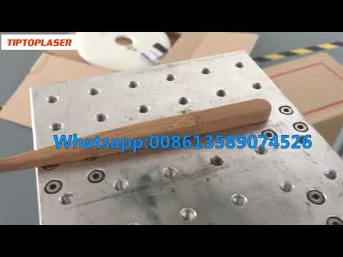 TPF 30w laser marking machine on wood