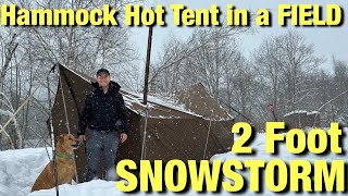 BLIZZARD Camping in a Hammock Hot Tent Anymaka Hammock Stand