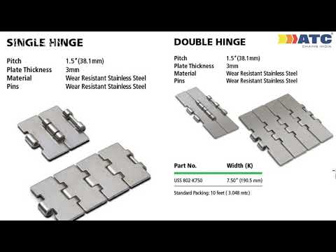 Single Hinge Thermoplastic Slat Chain