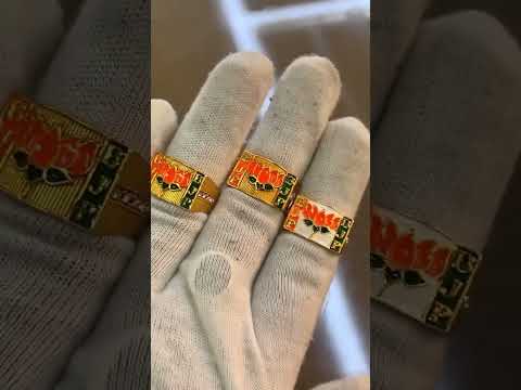 Golden casual wear bjp logo brass ring, mic