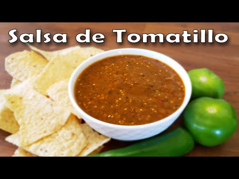 Receta de Como Hacer Salsa de Tomatillo con Chile de Arbol y Chile Serrano | Salsa Picosa