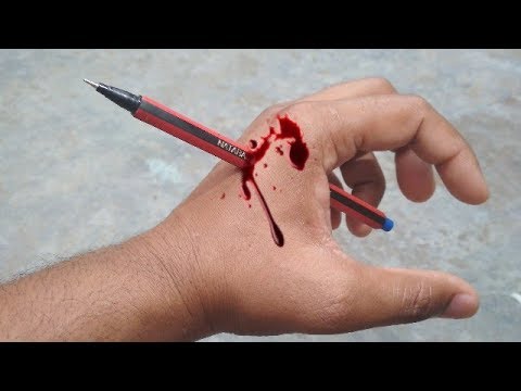 पेन को हाथ के आर-पार करने का जादू सीखें | Pen Through Hand Magic Tutorial By Hindi Magic Tricks Video
