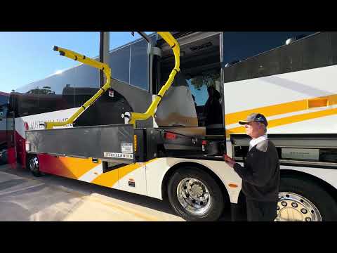 Dhollandia Wheelchair Lift in a Van Hool EX16H coach