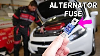 ALTERNATOR FUSE LOCATION REPLACEMENT DODGE DART, CHRYSLER 200, ALTERNATOR NOT CHARGING