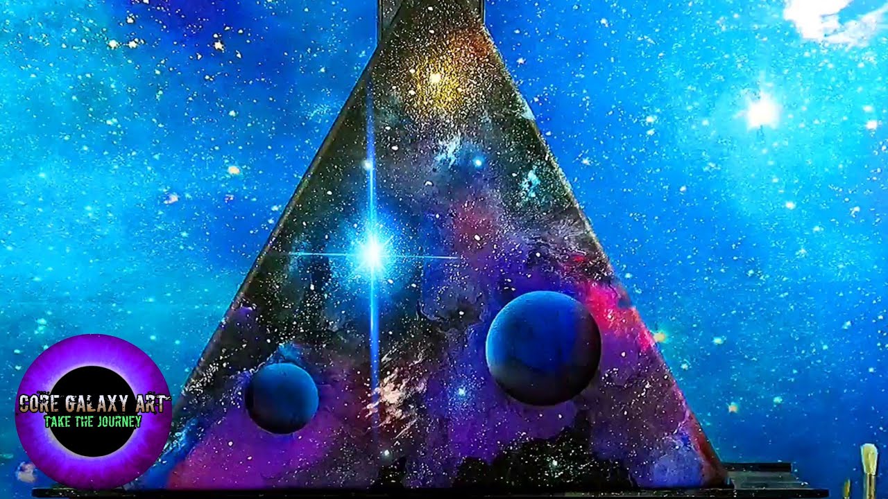Fluid art  acrylic Galaxy pour painting step by step tutorial space art on canvas