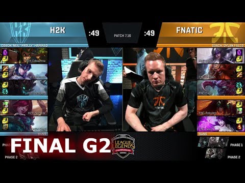Fnatic vs H2K Gaming Game 2 | Finals EU LCS Regional Qualifier for S7 Worlds 2017 | FNC vs H2K G2