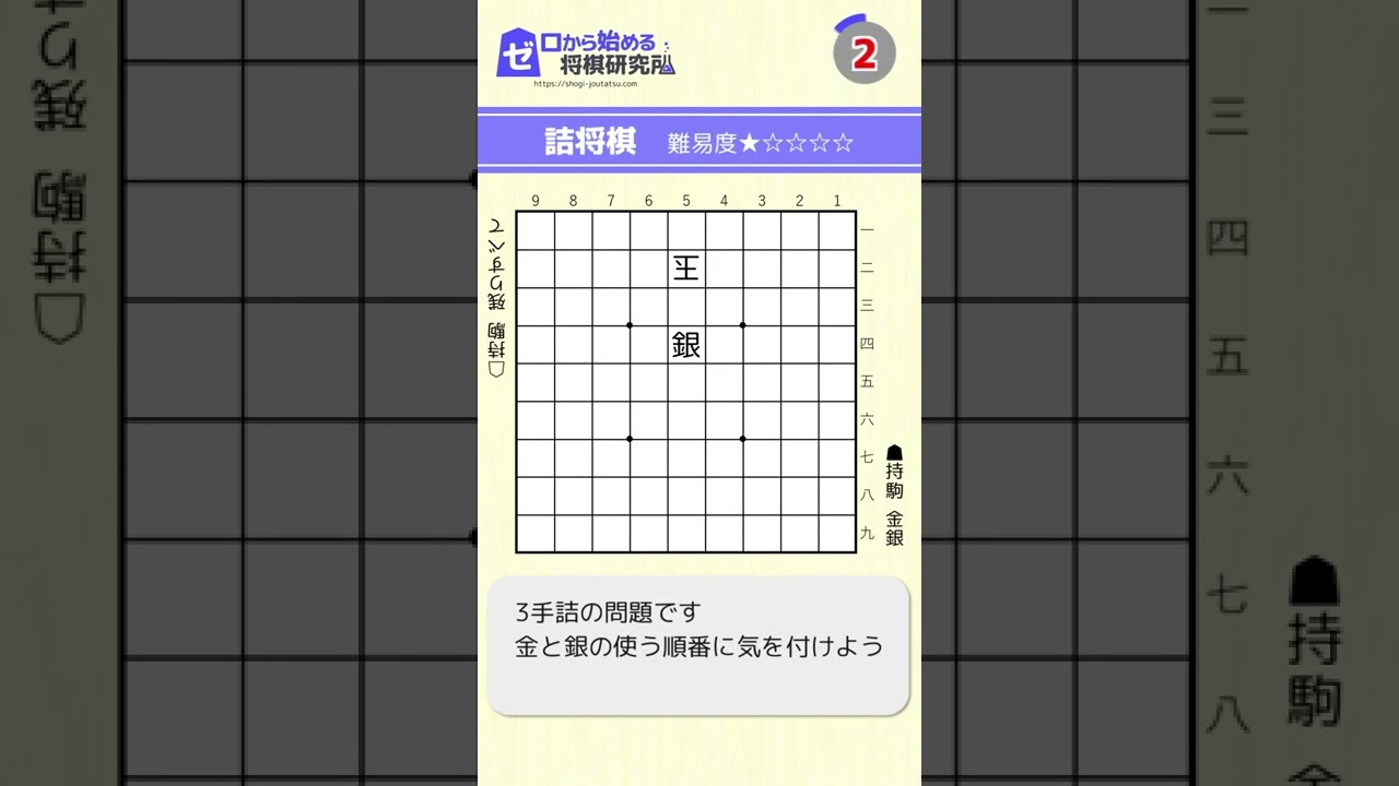 【将棋】3手詰の問題part1 #Shorts