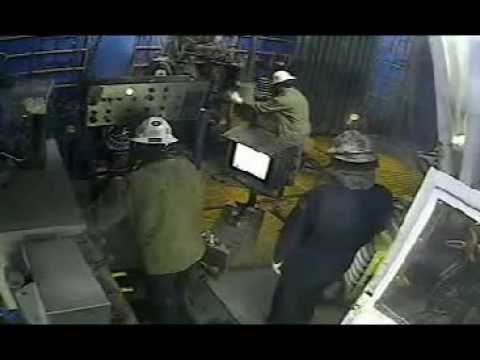 Blow out on oil rig during drilling