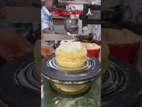 Amazing special counter butterscotch white orange colour combination cake design #viralvideo #cake