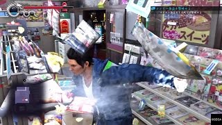 龍が如く6 先行体験版 コンビニ強盗相手に大暴れする桐生 YAKUZA6 demo