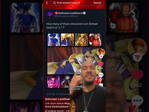 How many #anime/#manga characters does #sinbad beat? #dbz #opm #jjba #fireforce #vs #magi #shorts