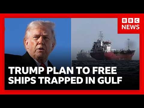 Trump says US will free ships stranded in strait of Hormuz | BBC News