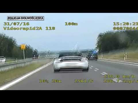 S8, Oleśnica - porsche jechało ponad 250 km/h