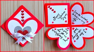 Easy and beautiful card for valentines day / valentines day card making very easy
