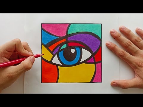Como dibujar un Ojo Abstracto paso a paso / How to draw an abstract eye