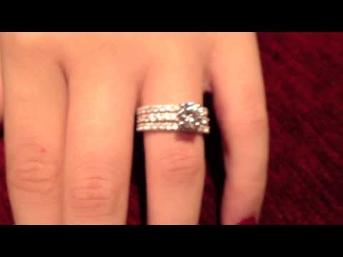 Ravishing Platinum Matching Engagement Set With High Quality Round Cubic Zirconia- PMA8196DB