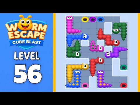 Worm Escape Cube Blast level 56 solution