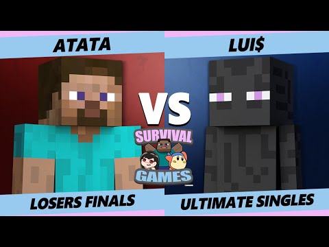 Survival Games Losers Finals - ATATA (Steve) Vs. Lui$ (Zombie, Enderman) Smash Ultimate SSBU
