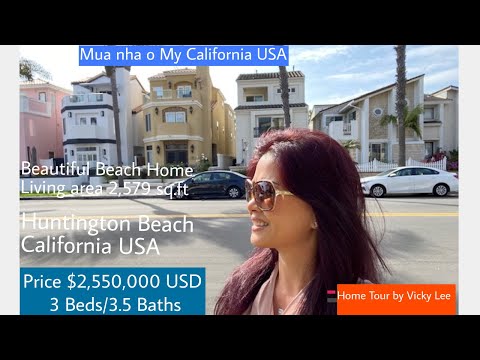 Touring beautiful Beach Home Downtown Huntington Beach California USA |Home Tour Real Estate