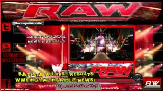 WWE RAW January 20 2014 BATISTA Returns & Confronts RANDY ORTON   WWE RAW 1 20 14   RESULTS & NEWS