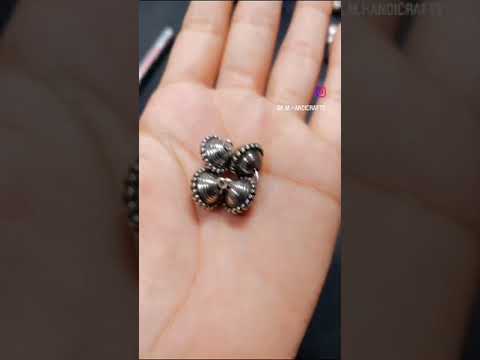 Crafting of German Silver Peacock Stud with Tassel Chain Jupiter Bead Dangler Earring #shorts