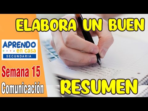🔴  CÓMO ESCRIBIR UN BUEN RESUMEN | Aprendo en casa secundaria | SEMANA 15