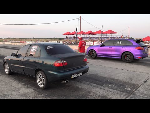 Thumbnail for Daewoo Lanos (Sleeper) vs BMW 340i vs Porsche Cayenne - Drag Race by Daewoo Lanos
