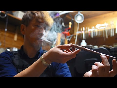 The process of making Japanese handmade tobacco pipe by A craftsman who is a smoker.