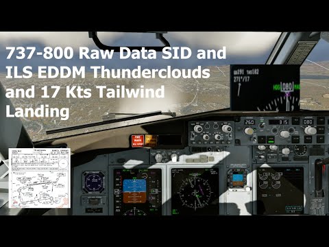 737 800 Raw Data EDDM SID ILS Thunderclouds Tailwind 17Kts Landing
