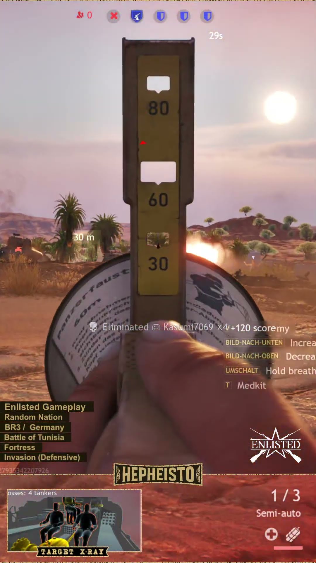 Anti Tank Gunner eliminates Crusader with Panzerfaust 60