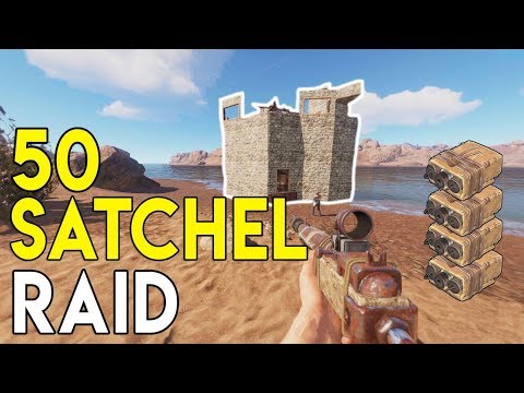MASSIVE 50 SATCHEL RAID FINALE!! - Rust Survival #3