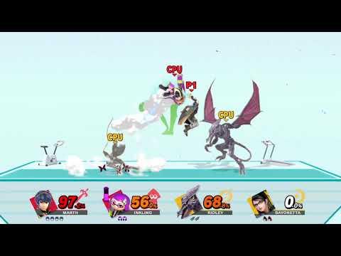 Super Smash Bros. Ultimate - Marth & Inkling Girl vs Ridley & Bayonetta