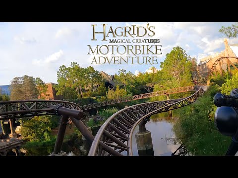 Front row point of view footage of Hagrid's Magical Creatures Motorbike Adventure