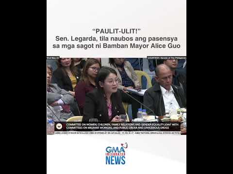 Sen. Legarda, tila naubos ang pasensya sa mga sagot ni Bamban Mayor Alice Gulo GMA Integrated News
