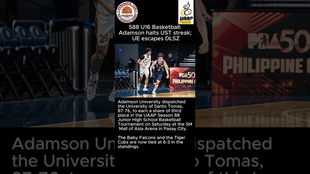UAAP U16 Basketball: Adamson stops UST, while UE escapes DLSU