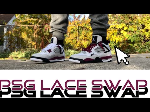PSG (Paris Saint Germain) Jordan 4’s Bordeaux Lace Swap