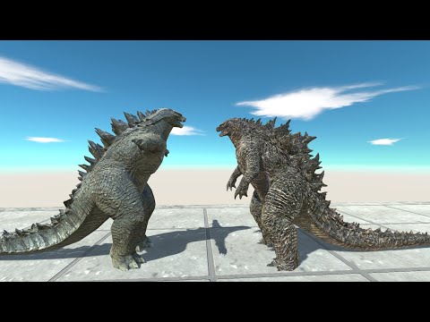 GODZILLA 2014 VS Godzilla 2021 Fighting With Dinosaurs - Animal Revolt Battle Simulator