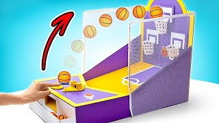 Let's Craft and Play NBA Basketball Board Game || EASY Cardboard DIY 🏀