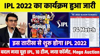 IPL 2022 Schedule, Date, Teams, Venue, New  Formate, Fixtures | IPL 2022 Mega Auction | 2 New Teams