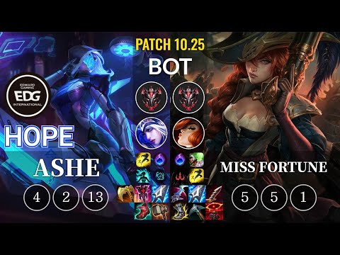EDG Hope Ashe vs Miss Fortune Bot - KR Patch 10.25
