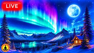 🔴 Fall Asleep Fast with Northern Lights 24/7: Deep Sleeping Meditation Music & Aurora Sky Ambience thumbnail